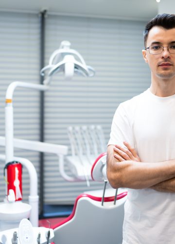 Portrait of dentist doctor in the office