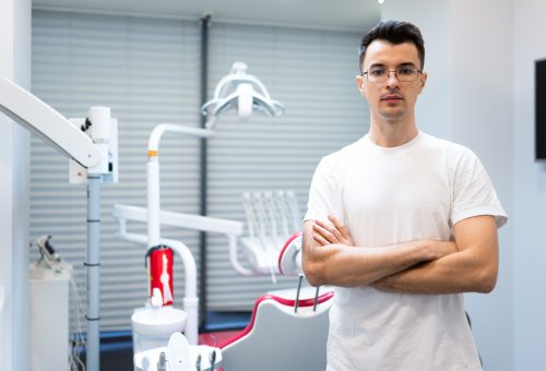 Portrait of dentist doctor in the office